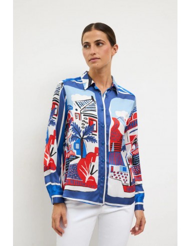 Camisa TAGETE estampada multicolor | Tinta y Bariloche