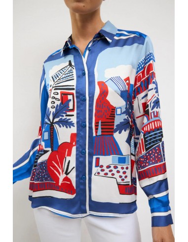 Camisa TAGETE estampada multicolor | Tinta y Bariloche