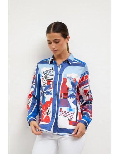 Camisa TAGETE estampada multicolor | Tinta y Bariloche