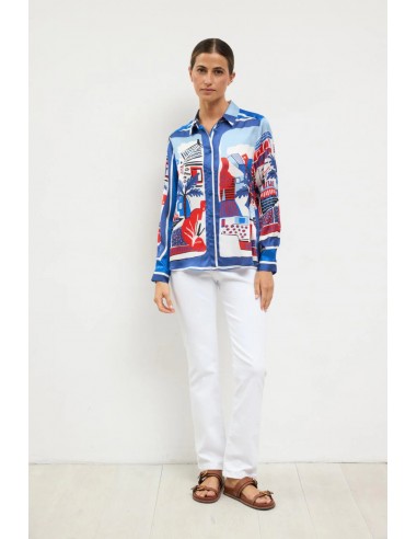 Camisa TAGETE estampada multicolor | Tinta y Bariloche
