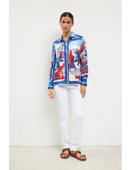 Camisa TAGETE estampada multicolor | Tinta y Bariloche