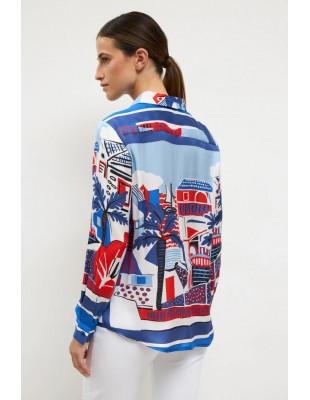 Camisa TAGETE estampada multicolor | Tinta y Bariloche 2