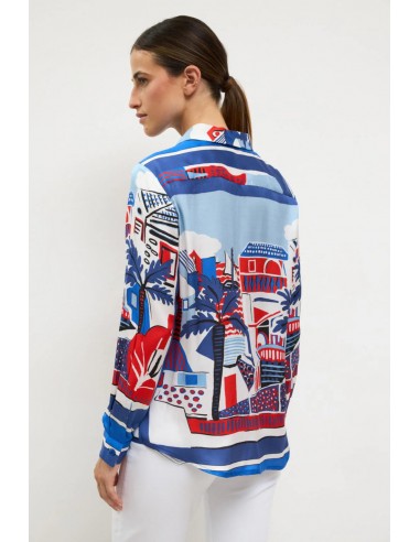 Camisa TAGETE estampada multicolor | Tinta y Bariloche - vista posterior