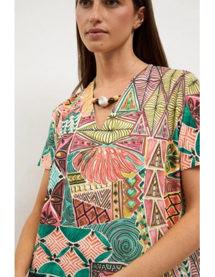 Vestido Haizea estampado chocolate de Tinta y Bariloche 2