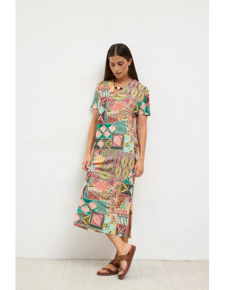 Vestido Haizea estampado chocolate de Tinta y Bariloche