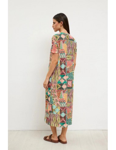 Vestido Haizea estampado chocolate de Tinta y Bariloche - vista posterior