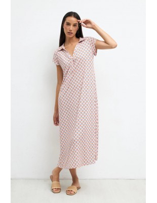 Vestido Marilou estampado turquesa de Tinta y Bariloche