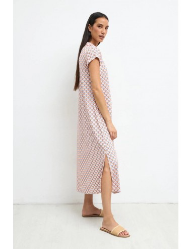 Vestido Marilou estampado turquesa de Tinta y Bariloche - vista lateral