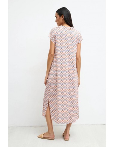 Vestido Marilou estampado turquesa de Tinta y Bariloche - vista posterior