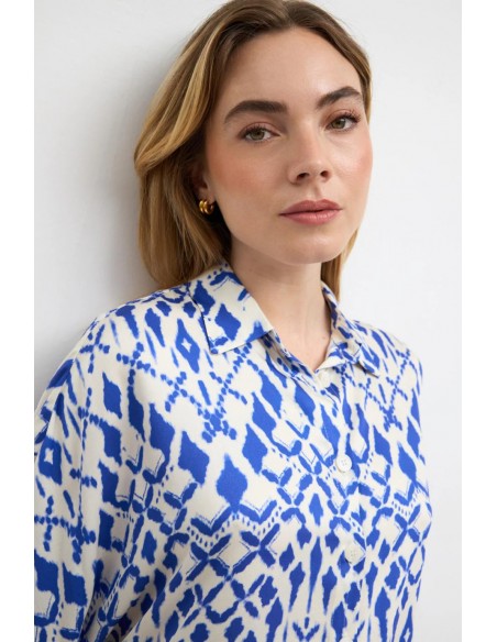 Vestido Mayo camisero estampado tinta de Tinta y Bariloche