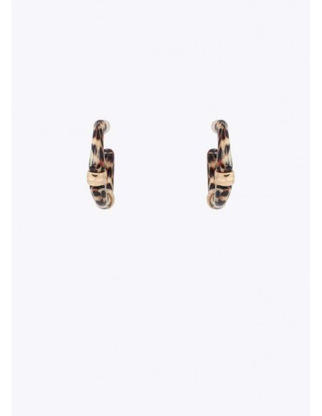 Pendientes de aro efecto bambú animal print de LOLA CASADEMUNT