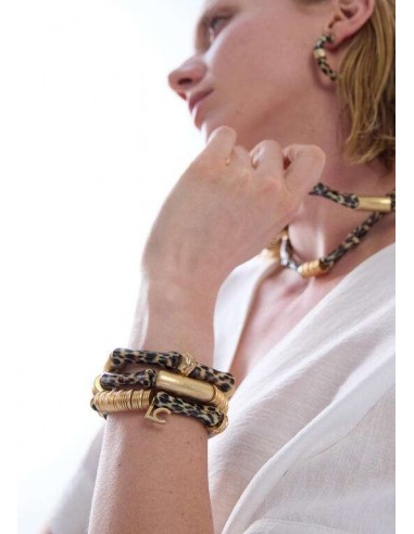 Pack de pulseras elásticas efecto bambú animal print de LOLA CASADEMUNT