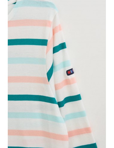 Camiseta manga francesa marsellesa a rayas · Batela - multicolor - vista en detalle de marca y manga