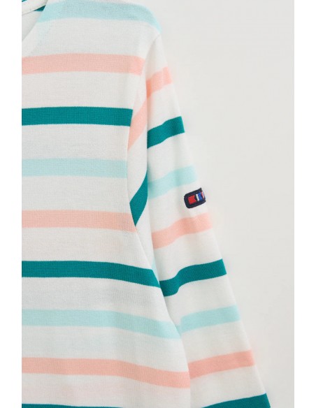 Camiseta manga francesa marsellesa a rayas · Batela - multicolor - vista en detalle de marca y manga