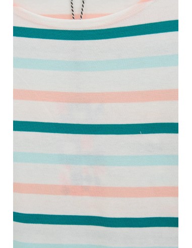 Camiseta manga francesa marsellesa a rayas · Batela - multicolor - primer plano del estampado