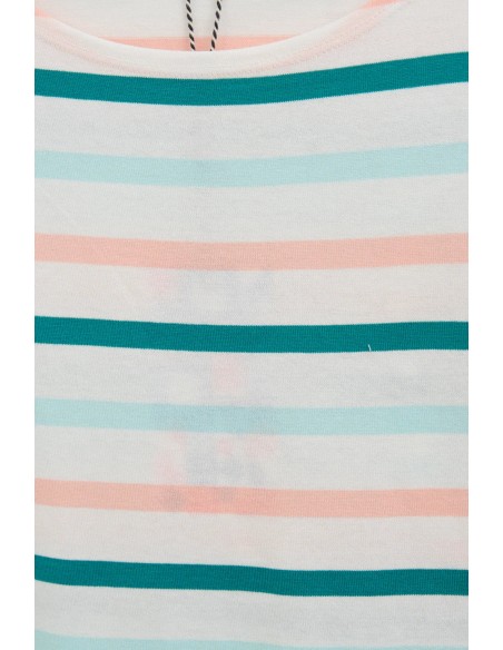 Camiseta manga francesa marsellesa a rayas · Batela - multicolor - primer plano del estampado