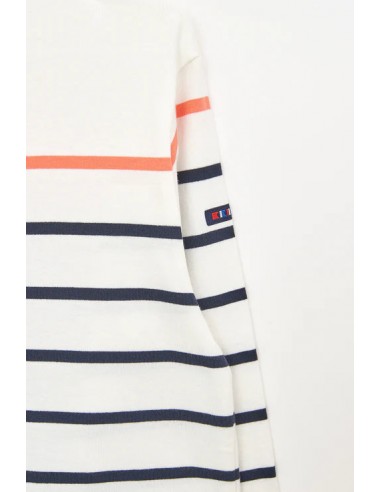 Camiseta marsellesa manga larga a rayas · Batela - multicolor - detalle de manga con el logotipo