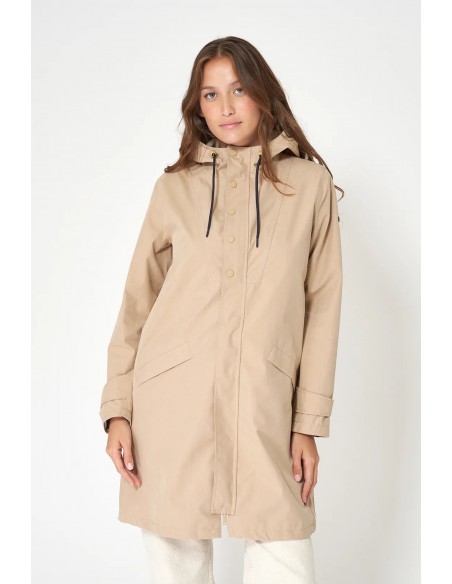 Chaqueta larga impermeable de algodón 100% · Batela