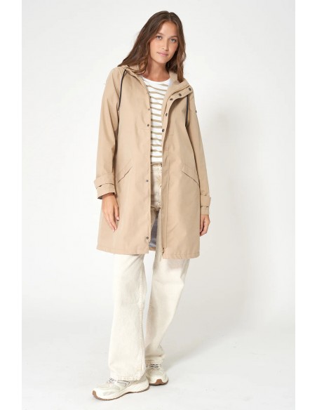 Chaqueta larga impermeable de algodón 100% · Batela