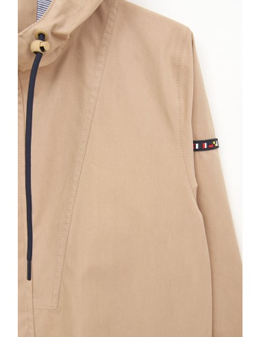 Chaqueta larga impermeable de algodón 100% · Batela - primer plano de pecho y manga