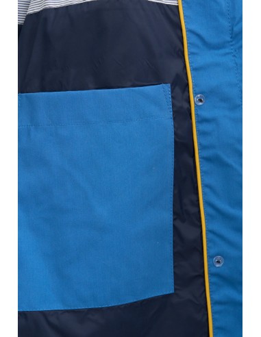 Chubasquero algodón costuras selladas corto · Batela - azul - detalle del bolsillo interior