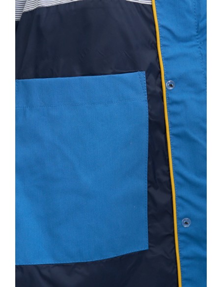 Chubasquero algodón costuras selladas corto · Batela - azul - detalle del bolsillo interior