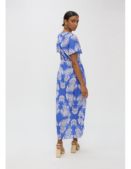 Vestido escote pico estampado paisley largo · Lola Casademunt - vista posterior