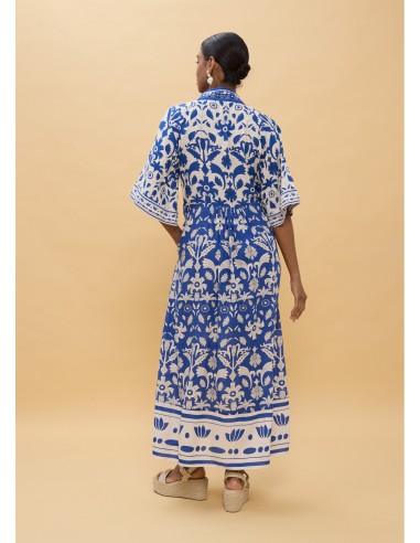 Vestido manga larga escote V estampado geométrico · Lola Casademunt - vista posterior