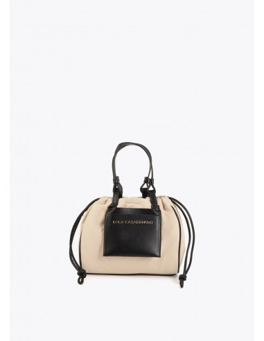 Mini bolso shopper nylon y PU asa ajustable · Lola Casademunt