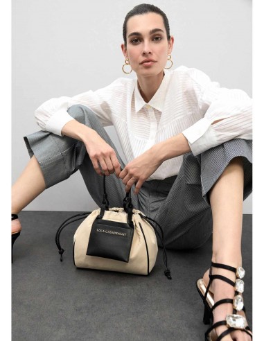 Mini bolso shopper nylon y PU asa ajustable ·...