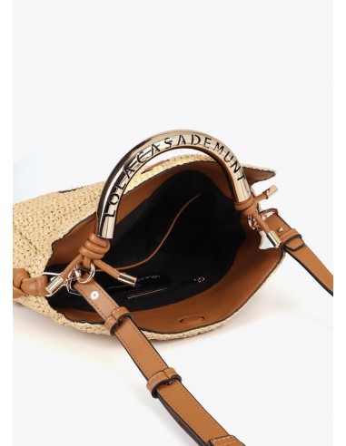 Bolso bandolera efecto rafia asa troquelada con...