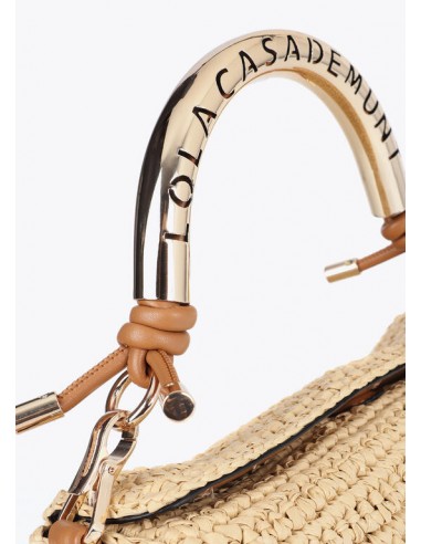 Bolso bandolera efecto rafia asa troquelada con...