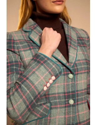 Americana de tweed de cuadros verde jade Cefalu de Bariloche 2
