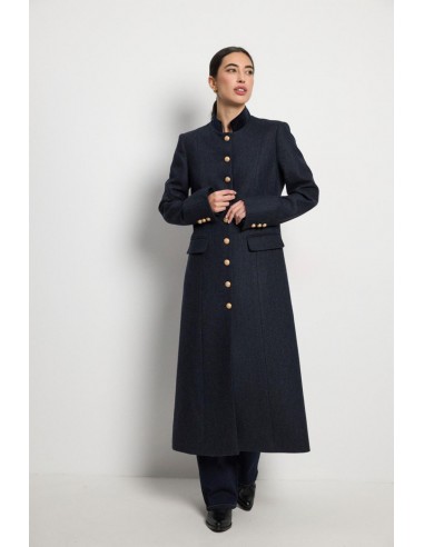 Abrigo militar Valent azul marino abrochado