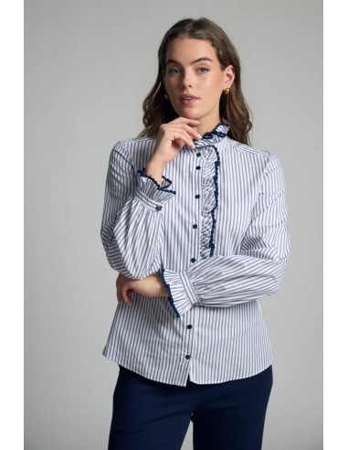 Camisa de rayas azul marino Atina de Bariloche, vista frontal