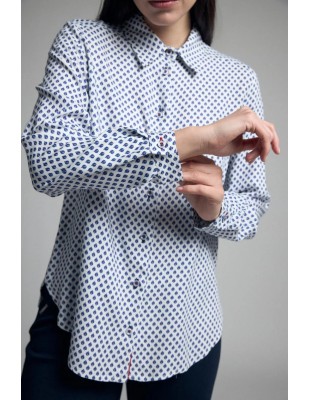Camisa fluida de estampado geométrico azul marino Raelia de Tinta 2