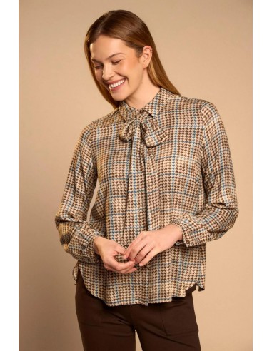 Camisa fluida Pinia con lazo, vista frontal