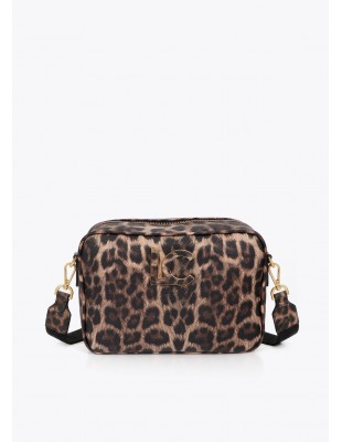 Bandolera de leopardo con logo LC Lola Casademunt