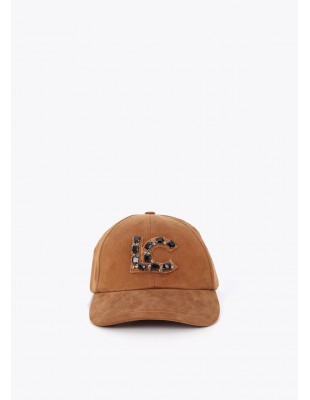 Gorra camel con logo LC de cristales Lola Casademunt