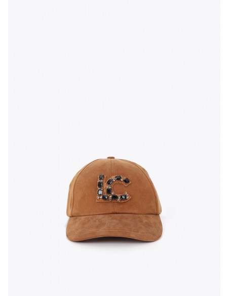 Gorra camel con logo LC de cristales Lola Casademunt