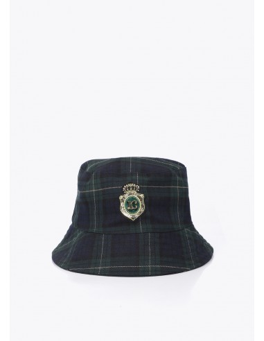 Sombrero bucket de cuadro escocés con escudo Lola Casademunt