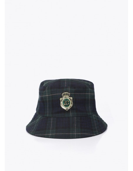 Sombrero bucket de cuadro escocés con escudo Lola Casademunt