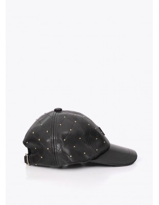 Gorra pespunteada con mini tachas Lola Casademunt en negro 2