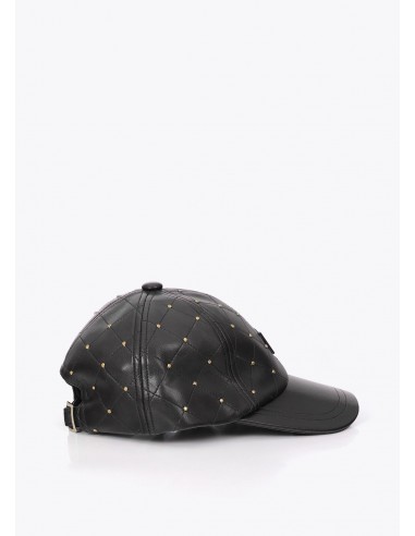 Gorra pespunteada con mini tachas Lola Casademunt en negro, imagen 2