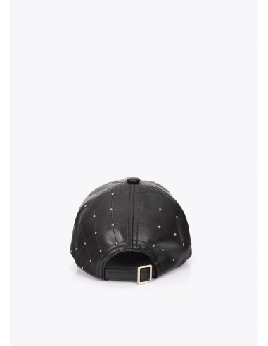 Gorra pespunteada con mini tachas Lola Casademunt en negro, imagen 3