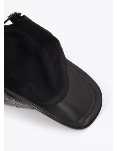 Gorra pespunteada con mini tachas Lola Casademunt en negro, imagen 4