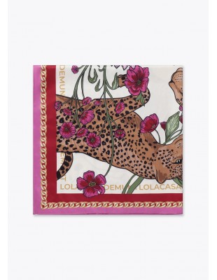 Pañuelo tigres y flores 55x55 Lola Casademunt 2