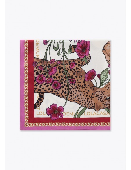 Pañuelo tigres y flores 55x55 Lola Casademunt, imagen 2