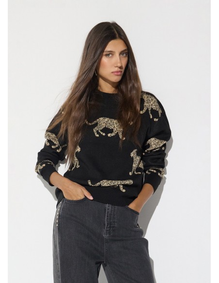Jersey de leopardos con collar y logo Lola Casademunt, imagen 4