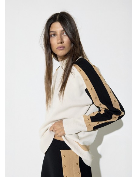 Jersey tricolor con botones dorados Lola Casademunt